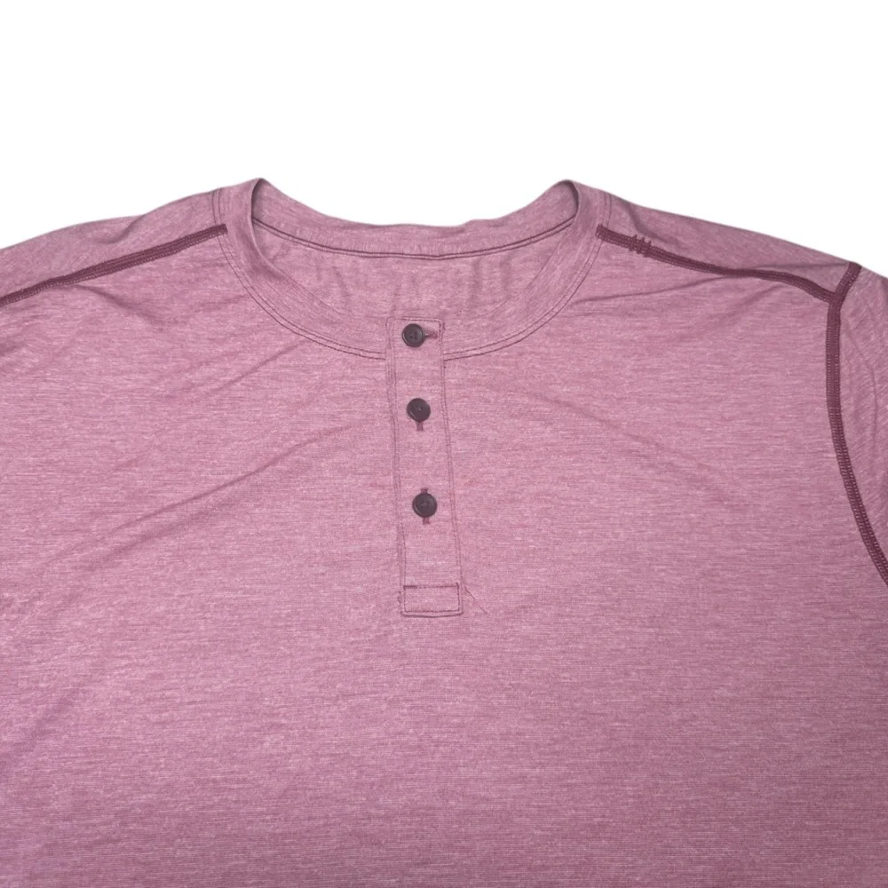 Lululemon Men's T.H.E. Henley Heathered Rosewood XXL Athletic Training